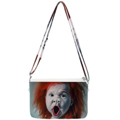 Son Of Clown Boy Illustration Portrait Double Gusset Crossbody Bag