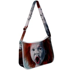 Son Of Clown Boy Illustration Portrait Zip Up Shoulder Bag