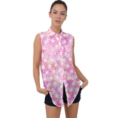 Traditional-patterns Sleeveless Chiffon Button Shirt