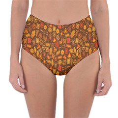Pattern-orange,seamles,chrismast Reversible High-waist Bikini Bottoms by nateshop