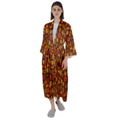 Pattern-orange,seamles,chrismast Maxi Satin Kimono by nateshop