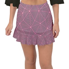 Triangle-line Pink Fishtail Mini Chiffon Skirt by nateshop