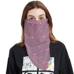 Triangle-line Pink Face Covering Bandana (triangle) by nateshop