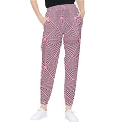 Triangle-line Pink Tapered Pants by nateshop