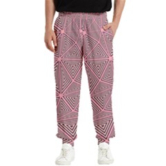 Triangle-line Pink Men s Elastic Waist Pants by nateshop