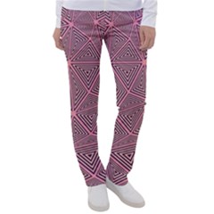 Triangle-line Pink Women s Casual Pants by nateshop