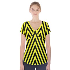 Traffic Short Sleeve Front Detail Top by nateshop