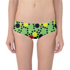 Pattern-polka Green Yelow Black Classic Bikini Bottoms