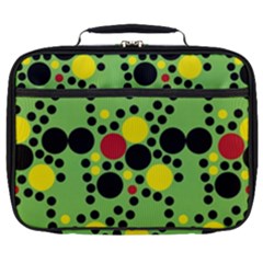 Pattern-polka Green Yelow Black Full Print Lunch Bag by nateshop