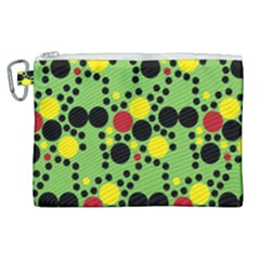 Pattern-polka Green Yelow Black Canvas Cosmetic Bag (xl) by nateshop