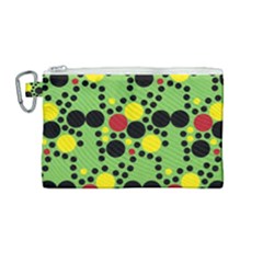 Pattern-polka Green Yelow Black Canvas Cosmetic Bag (medium) by nateshop