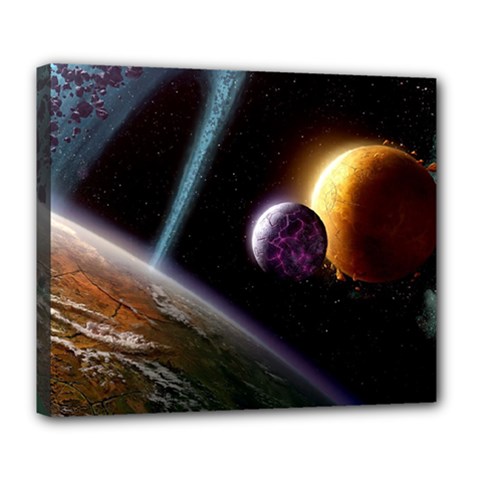 Planets In Space Deluxe Canvas 24  X 20  (stretched)
