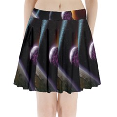 Planets In Space Pleated Mini Skirt