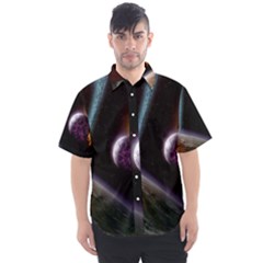 Planets In Space Men s Short Sleeve Shirt