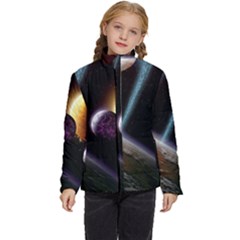 Planets In Space Kids  Puffer Bubble Jacket Coat