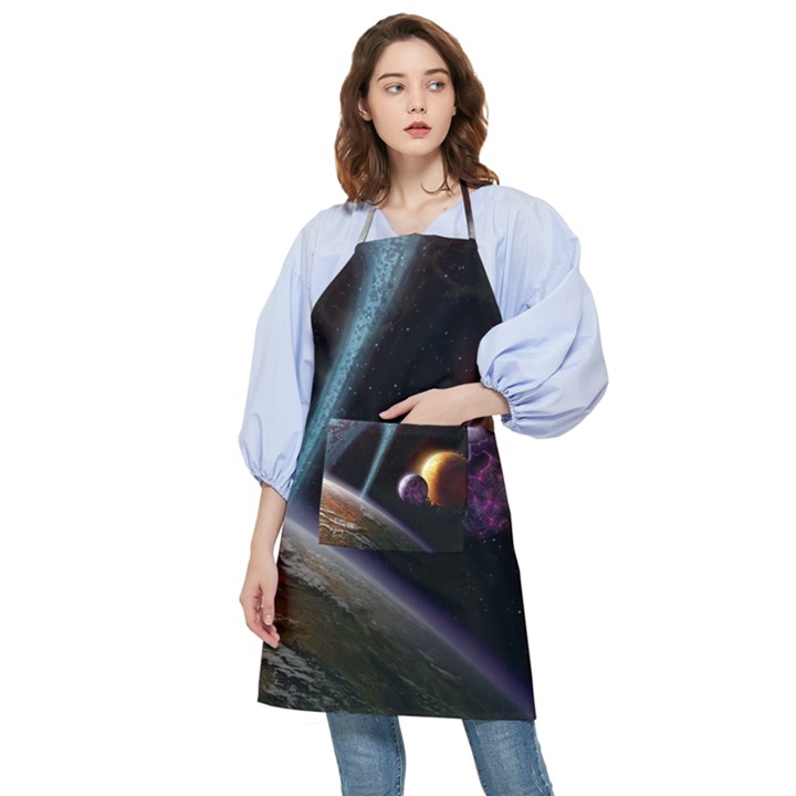 Planets In Space Pocket Apron