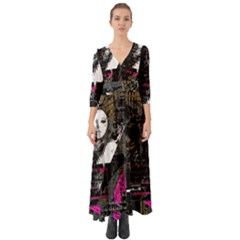 Grunge Witch Button Up Boho Maxi Dress