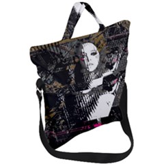 Grunge Witch Fold Over Handle Tote Bag by MRNStudios