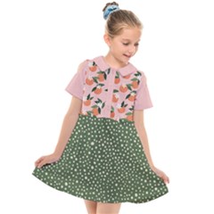 tropical polka plants 4 Kids  Short Sleeve Shirt Dress