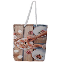 A Beautiful Table - Italian Food Full Print Rope Handle Tote (large) by ConteMonfrey