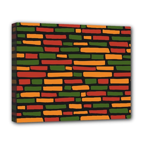 African Wall Of Bricks Deluxe Canvas 20  X 16  (stretched) by ConteMonfrey