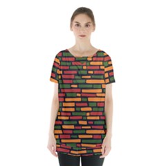 African Wall of bricks Skirt Hem Sports Top