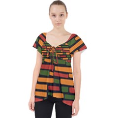 African Wall Of Bricks Lace Front Dolly Top by ConteMonfrey