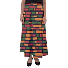 African Wall Of Bricks Flared Maxi Skirt by ConteMonfrey