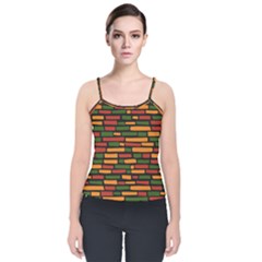 African Wall of bricks Velvet Spaghetti Strap Top