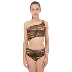 African Wall Of Bricks Spliced Up Two Piece Swimsuit by ConteMonfrey