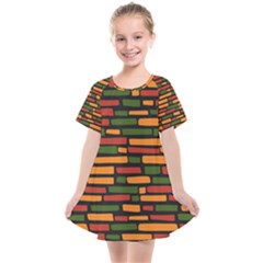 African Wall of bricks Kids  Smock Dress