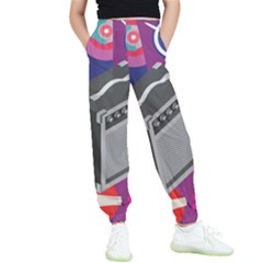 Music Abstract Background Energy Kids  Elastic Waist Pants by danenraven