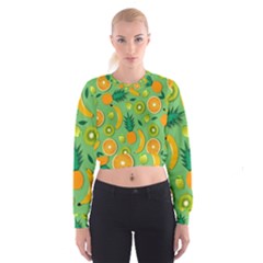 Fruit Tropical Pattern Design Art Cropped Sweatshirt