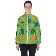 Fruit Tropical Pattern Design Art Women s High Neck Windbreaker by danenraven