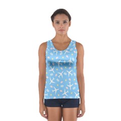 Plane Sky Background Pattern Sport Tank Top  by danenraven