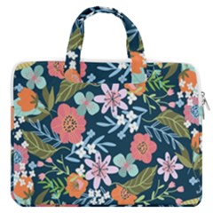 Flower Floral Background Painting Macbook Pro 13  Double Pocket Laptop Bag by danenraven