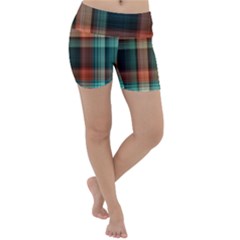 Plaid Tartan Checkered Tablecloth Lightweight Velour Yoga Shorts by danenraven