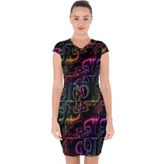 Patina Swirl Capsleeve Drawstring Dress  by MRNStudios