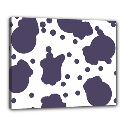 Illustration Cow Pattern Texture Cloth Dot Animal Canvas 20  X 16  (stretched) by danenraven