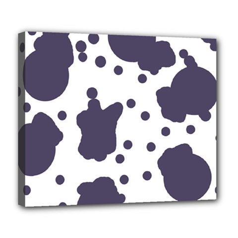 Illustration Cow Pattern Texture Cloth Dot Animal Deluxe Canvas 24  X 20  (stretched) by danenraven