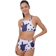 Illustration Cow Pattern Texture Cloth Dot Animal High Waist Tankini Set by danenraven