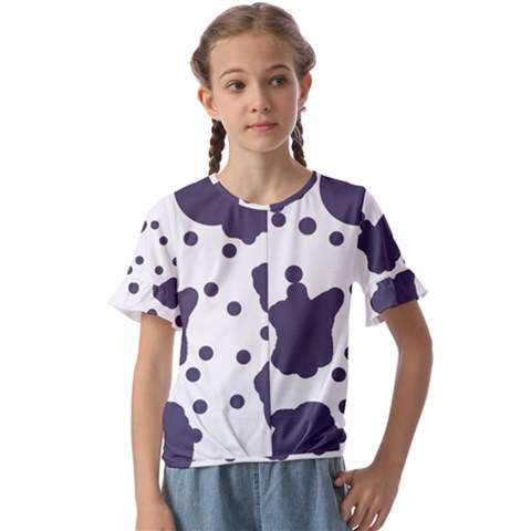 Illustration Cow Pattern Texture Cloth Dot Animal Kids  Cuff Sleeve Scrunch Bottom Tee by danenraven