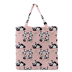 Pattern Panda Bear Grocery Tote Bag by danenraven