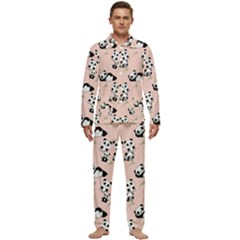 Pattern Panda Bear Men s Long Sleeve Velvet Pocket Pajamas Set by danenraven