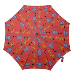 Illustration Elephant Cartoon Animal Monkey Hook Handle Umbrellas (large) by danenraven