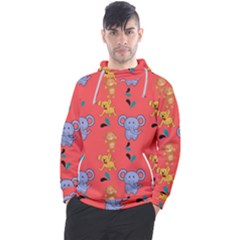 Illustration Elephant Cartoon Animal Monkey Men s Pullover Hoodie by danenraven