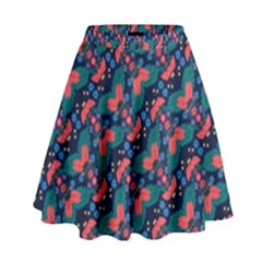 Illustration Tile Pattern Patchwork High Waist Skirt by danenraven