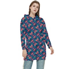 Illustration Tile Pattern Patchwork Women s Long Oversized Pullover Hoodie by danenraven
