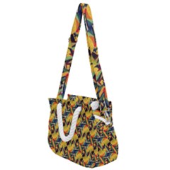 Illustration Geometric Pattern Colorful Pattern Rope Handles Shoulder Strap Bag by danenraven