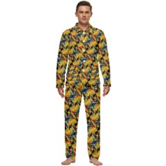 Illustration Geometric Pattern Colorful Pattern Men s Long Sleeve Velvet Pocket Pajamas Set